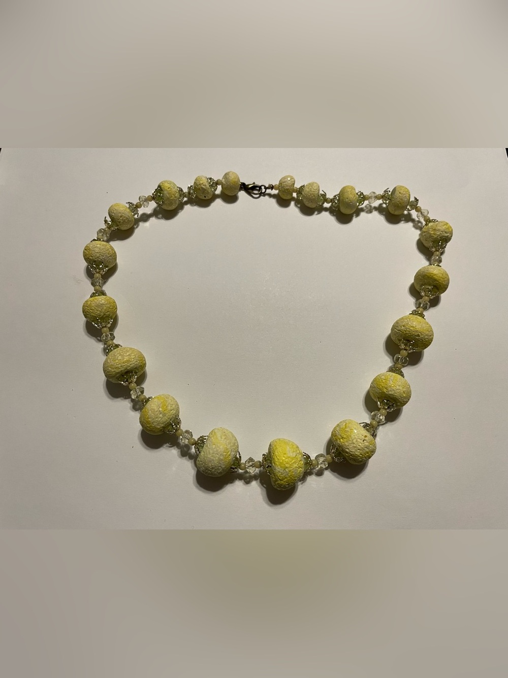 Vintage Crushed Flower Sugared Bead Necklace